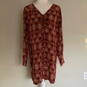 Club Monaco Long Sleeve Silk Dress